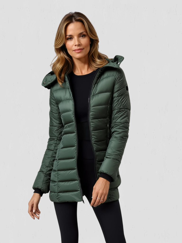 Bettany longline padded coat with detachable hood