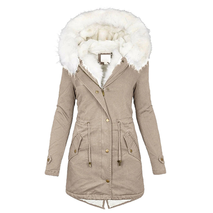 Antonia hooded winter jacket with button detail – image 3