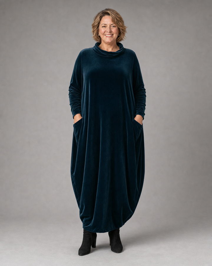 Ingrid draped velvet maxi dress – image 9