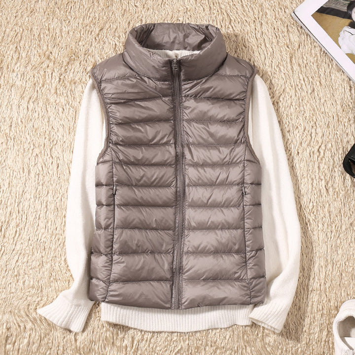 Loretta Elegant Quilted Stand Collar Gilet - image 2
