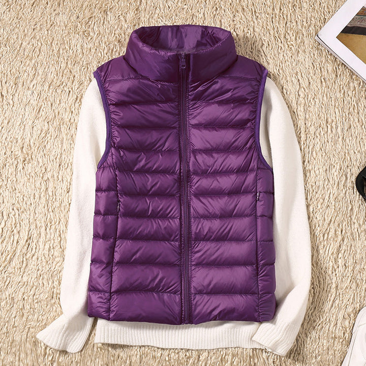 Loretta Elegant Quilted Stand Collar Gilet - image 9