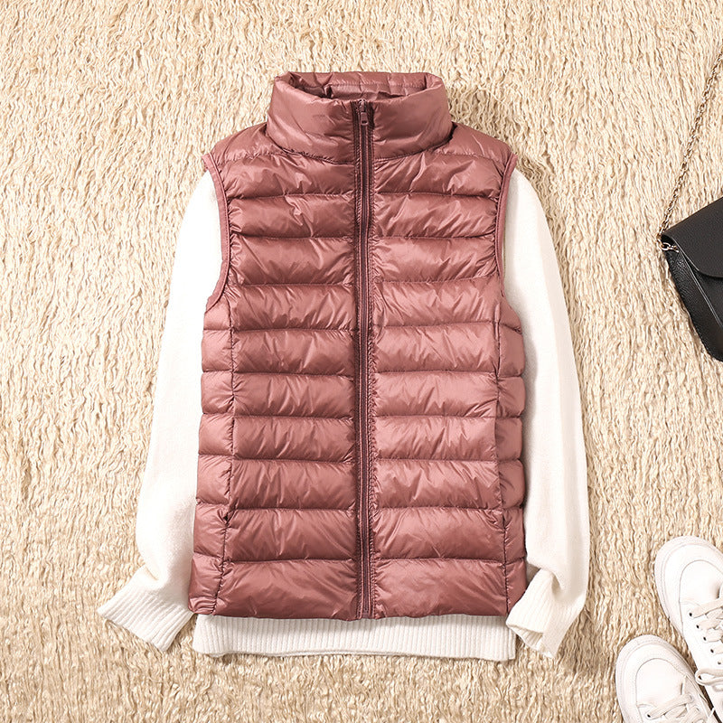 Loretta Elegant Quilted Stand Collar Gilet