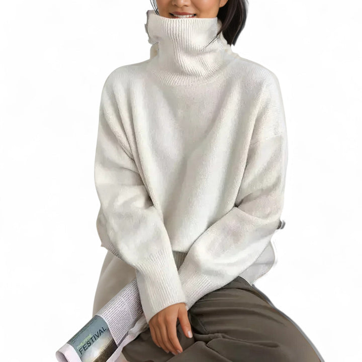 Minerva oversized roll neck jumper with ribbed cuffs – image 16