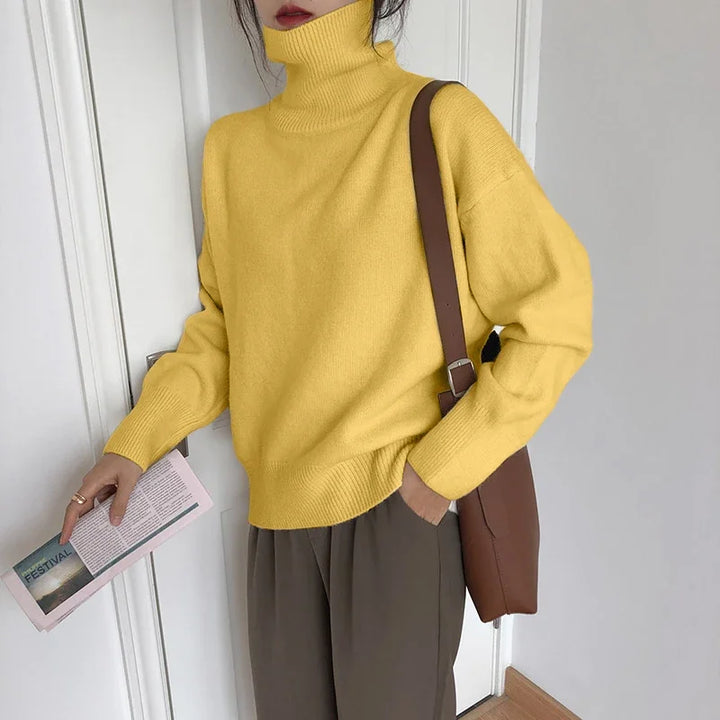 Minerva oversized roll neck jumper with ribbed cuffs – image 8