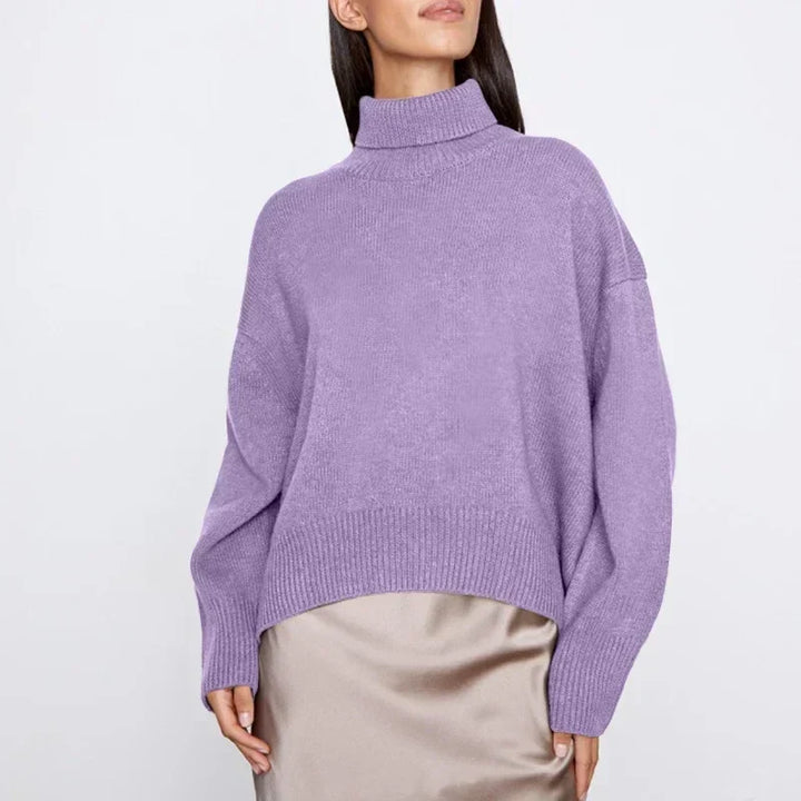 Minerva oversized roll neck jumper with ribbed cuffs – image 12
