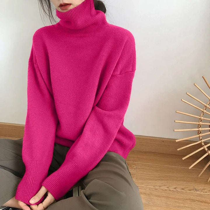 Minerva oversized roll neck jumper with ribbed cuffs – image 13