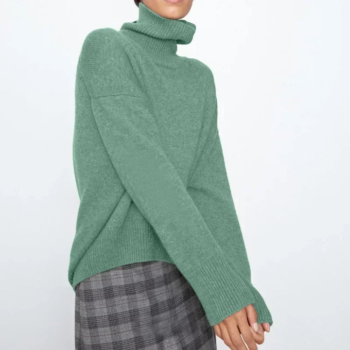 Minerva oversized roll neck jumper with ribbed cuffs – image 14
