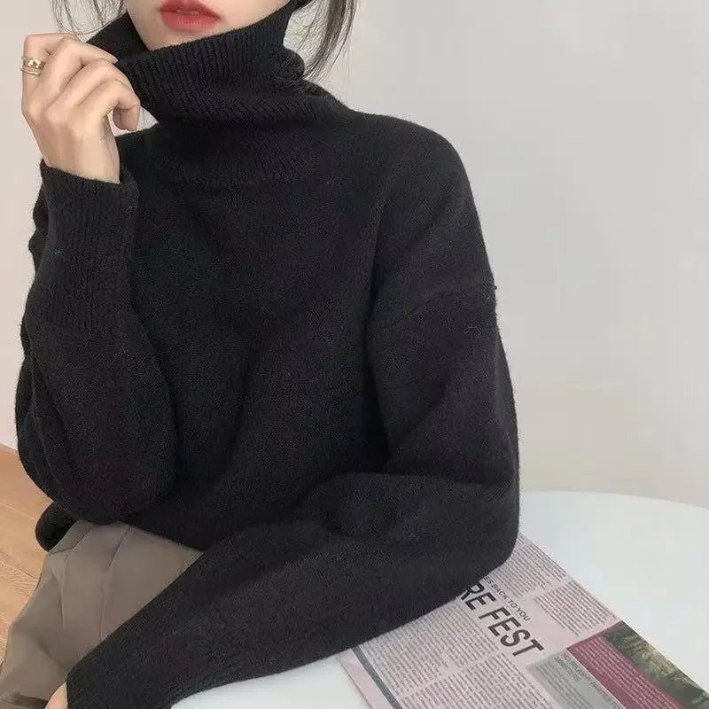 Minerva oversized roll neck jumper with ribbed cuffs – image 4