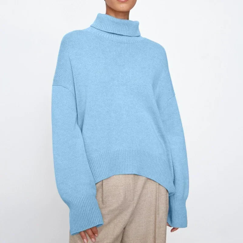 Minerva oversized roll neck jumper with ribbed cuffs – image 15