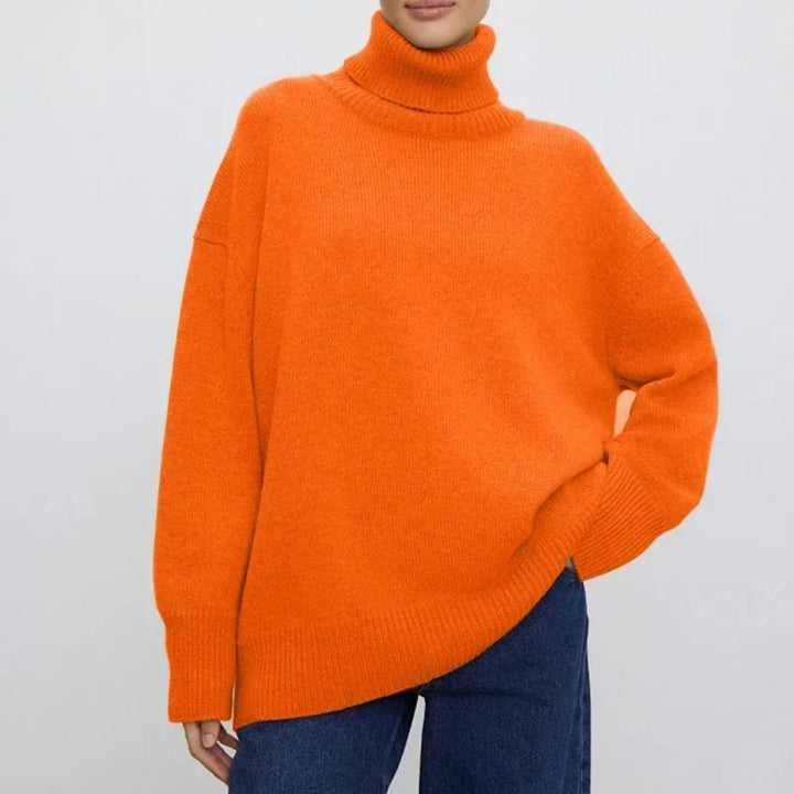 Minerva oversized roll neck jumper with ribbed cuffs – image 7