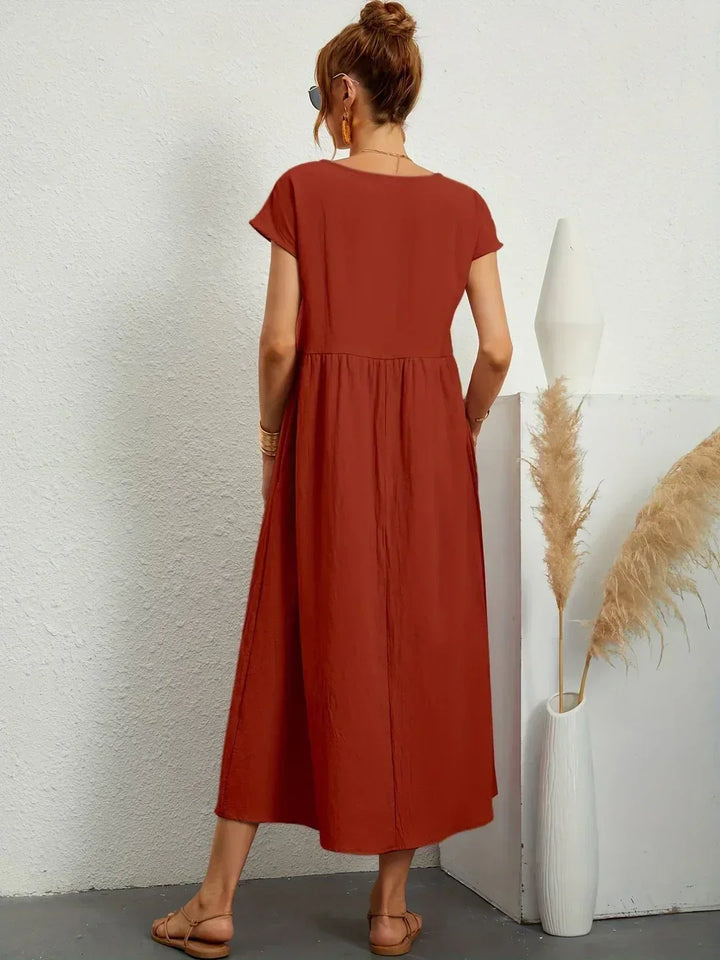 Isobel Elegant Gathered Waist Pleated Midi Dress - image 32