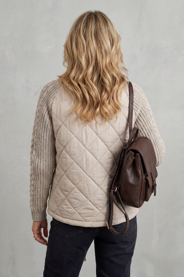 Petronella Elegant Quilted Puffer Jacket with Knit Trim - image 4