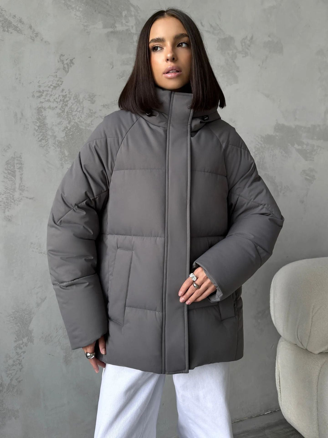 Fenella puffer jacket, back view