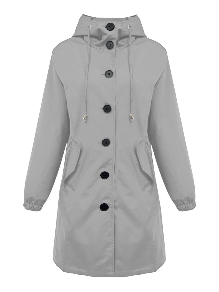 Keira Elegant Lightweight Hooded Rain Parka - image 8