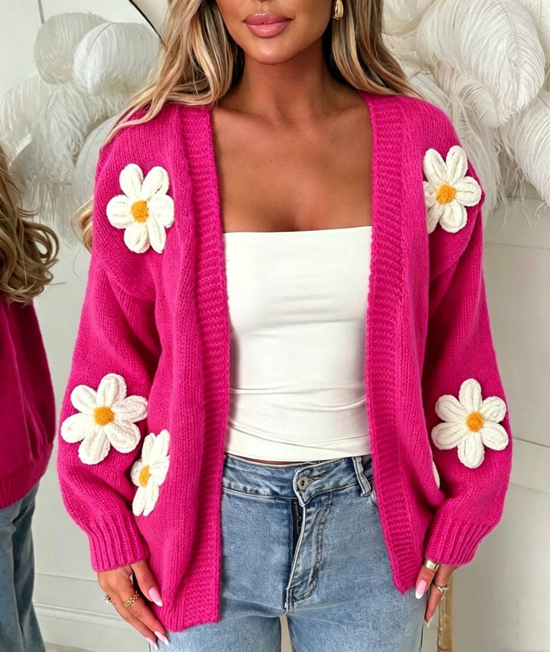 Laura oversized knit cardigan, sleeve detail