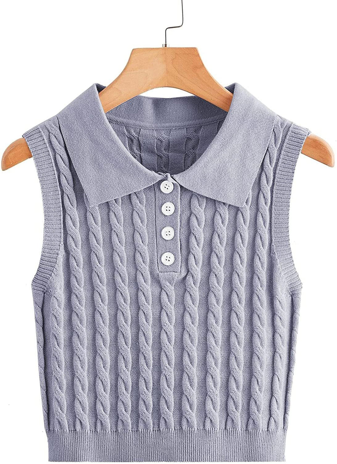 Mererid collared cable knit sweater vest – image 6