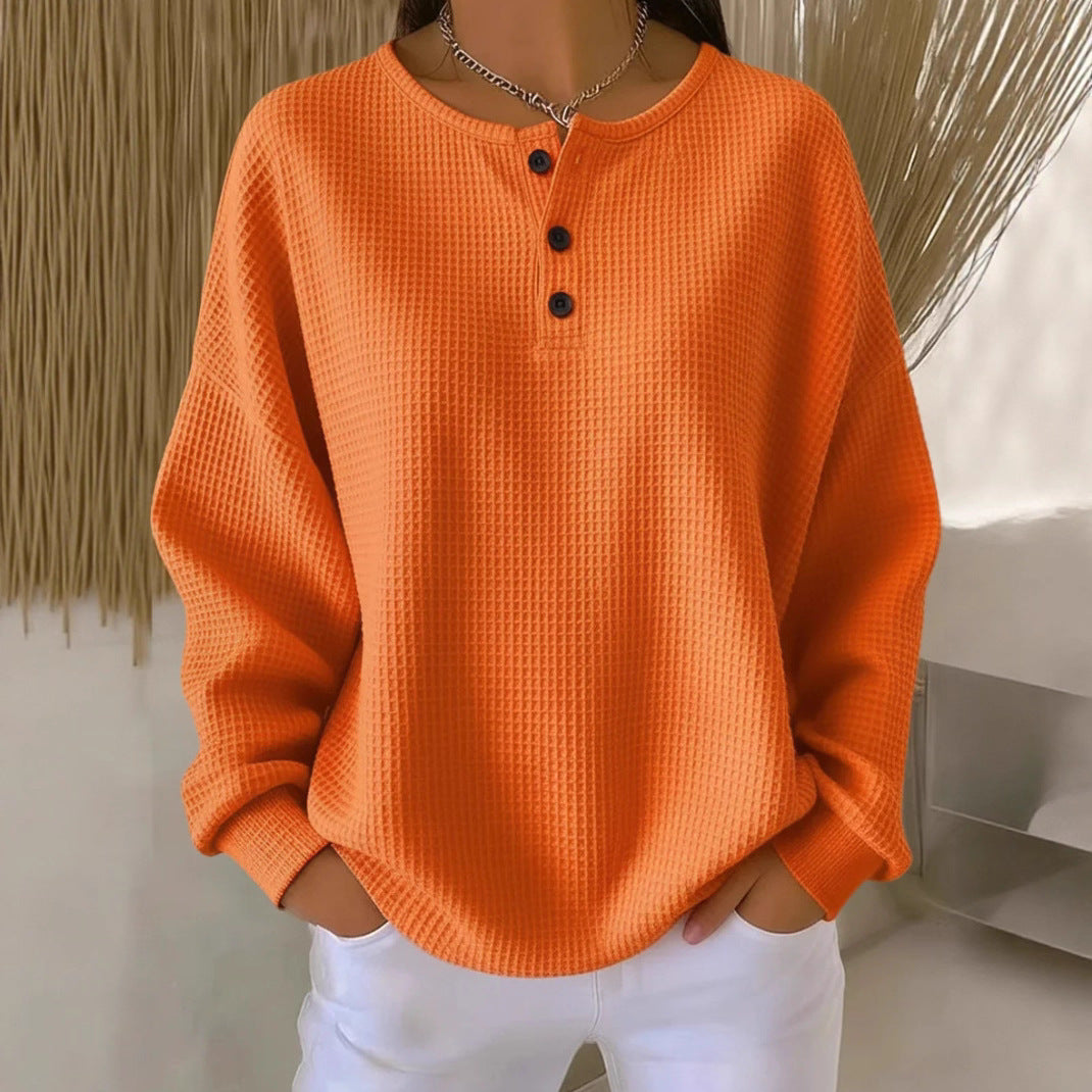 Birgit oversized waffle knit henley jumper