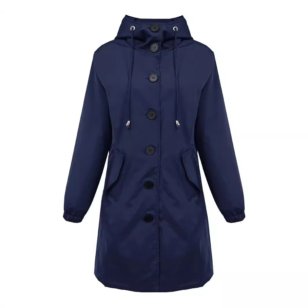 Keira Elegant Lightweight Hooded Rain Parka - image 3