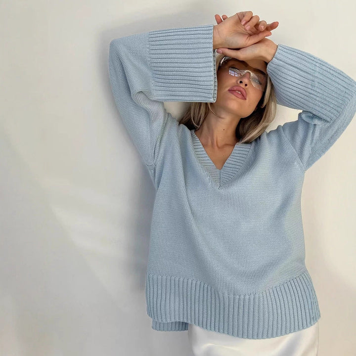 Birgitta oversized fine knit v neck jumper