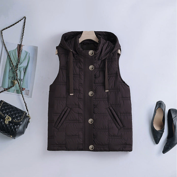 Halle quilted gilet in brown