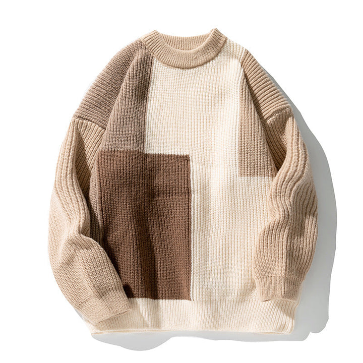 Idony colourblock knit jumper in khaki