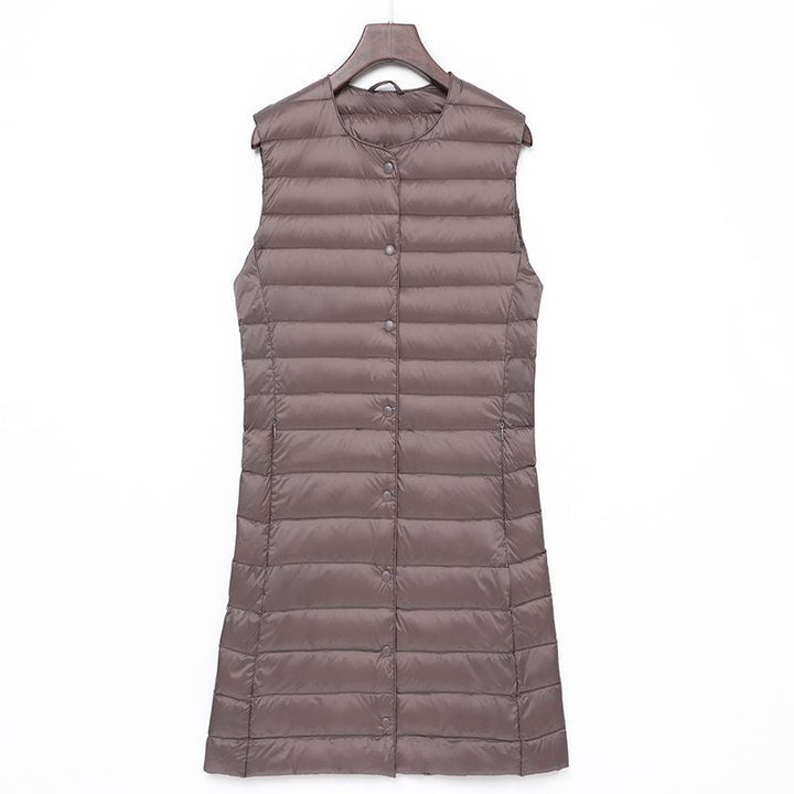 Calandra long quilted a line gilet – image 17