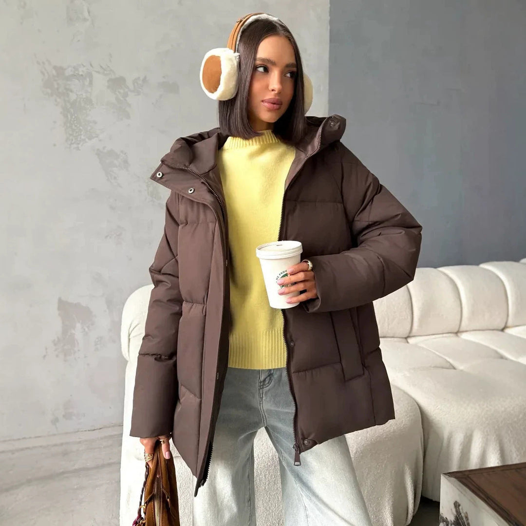 Fenella puffer jacket in apricot