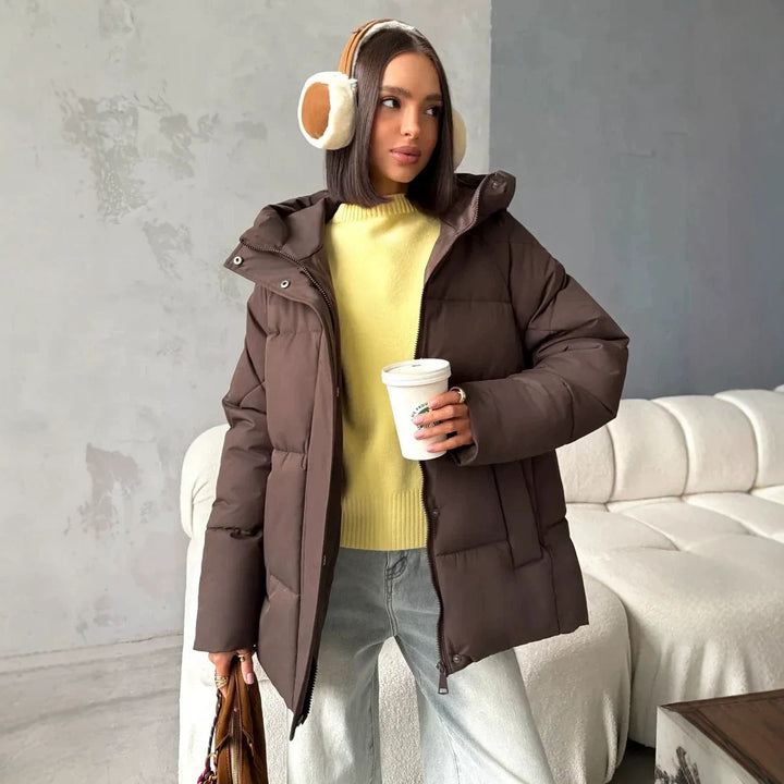 Perrine puffer jacket in apricot
