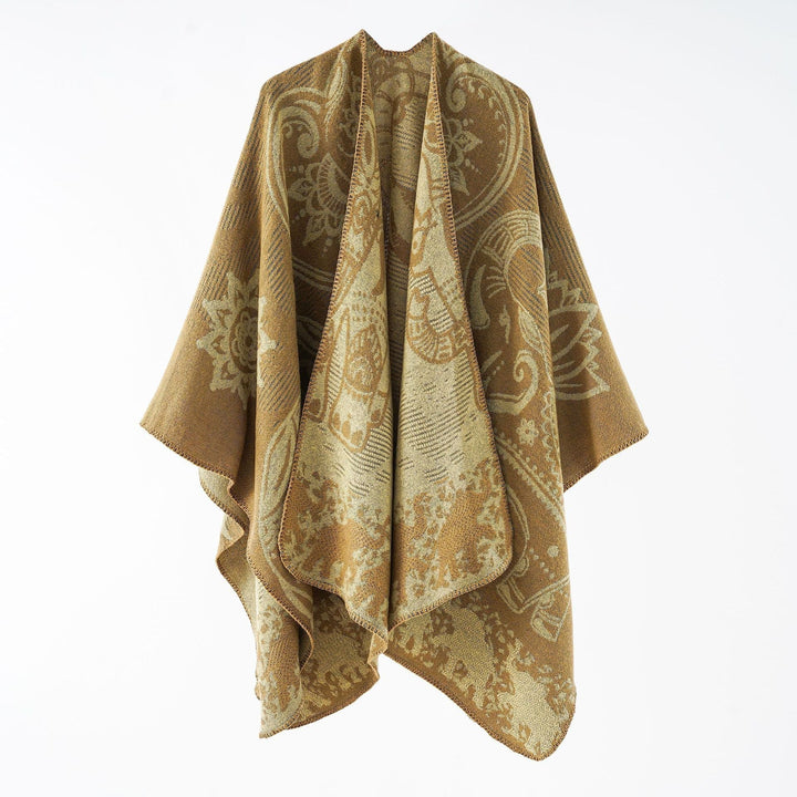 Ondine paisley knit poncho with open front – image 11
