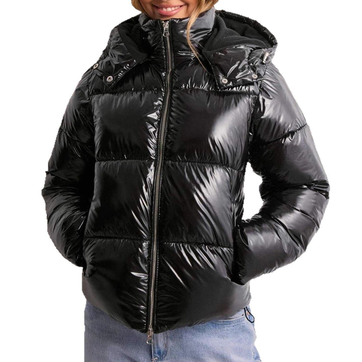 Eudora quilted jacket, adjustable hood detail