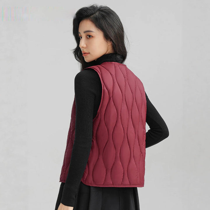 Ancilla long wave quilted gilet – image 3