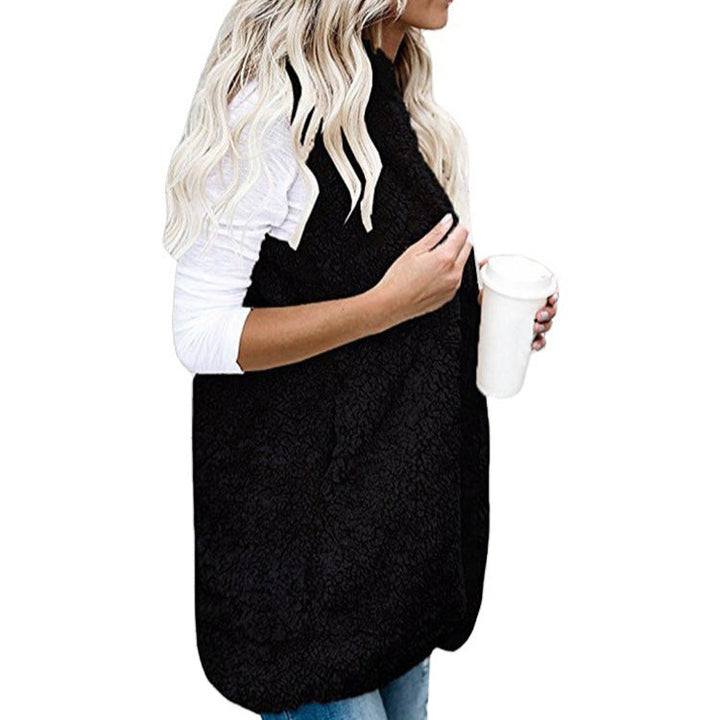 Honora Elegant Teddy Gilet with Shawl Collar - image 5