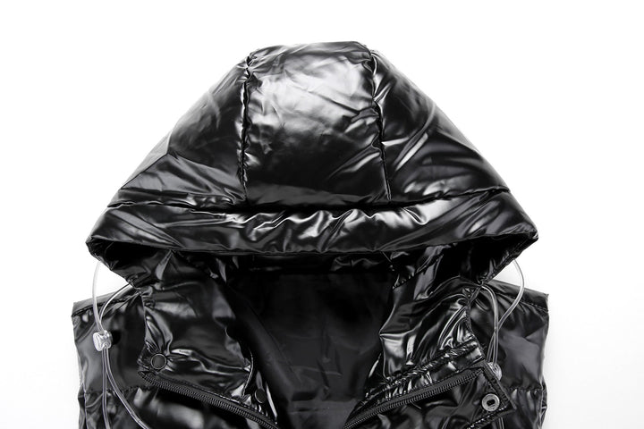 Magnolia Elegant High Shine Hooded Quilted Gilet - image 4