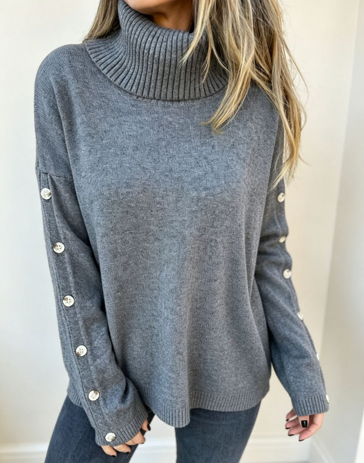 Mara roll neck jumper, back view