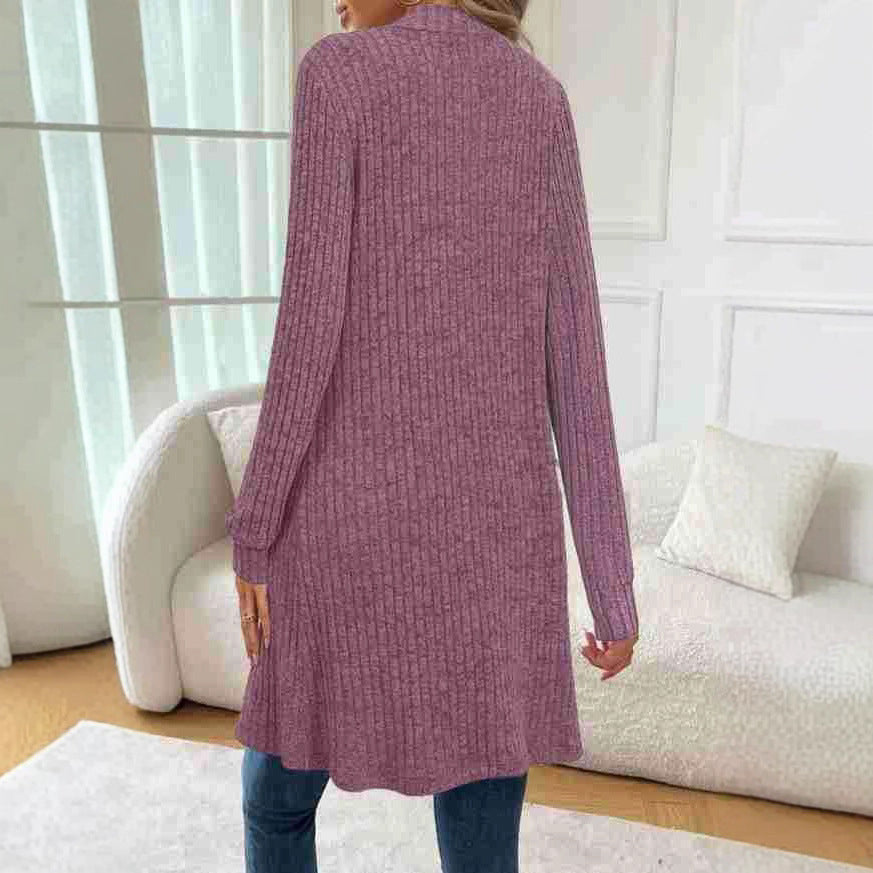 Marnie longline knit cardigan in purple