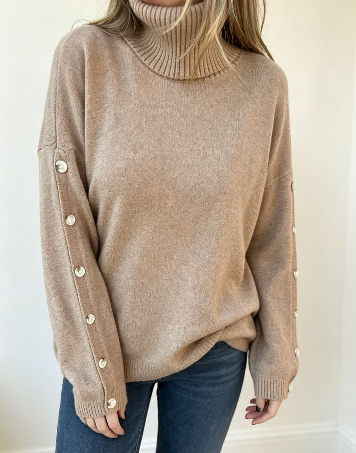 Mara roll neck jumper, collar detail
