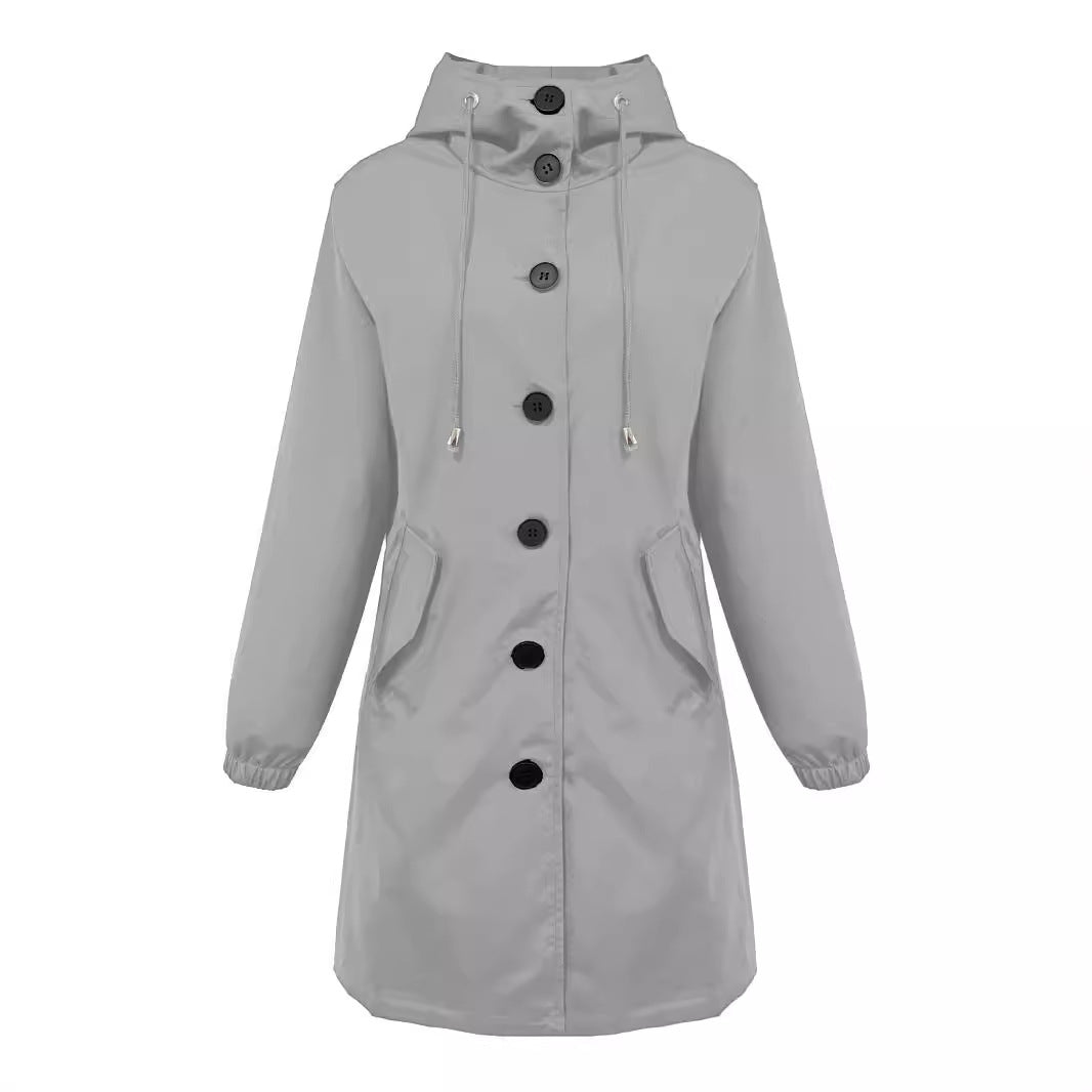 Keira Elegant Lightweight Hooded Rain Parka - image 5