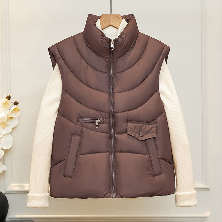 Junia quilted gilet in milk tea