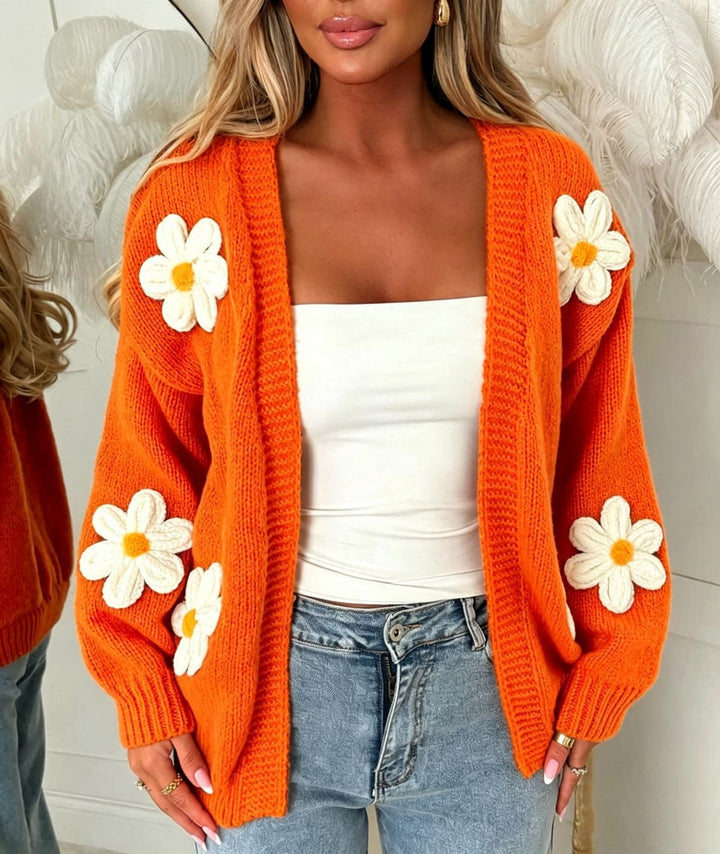 Laura oversized knit cardigan, back view