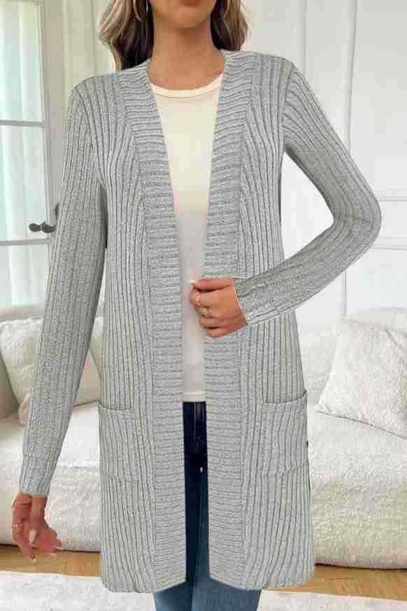 Marnie longline knit cardigan, back view