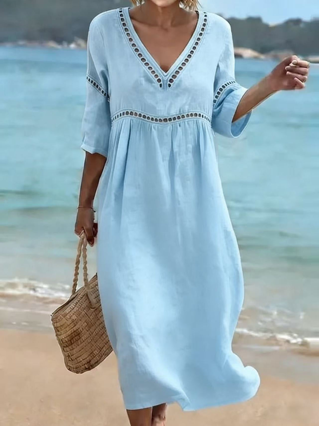 Elinor V neck midi dress – image 7
