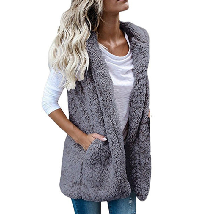 Honora Elegant Teddy Gilet with Shawl Collar - image 3