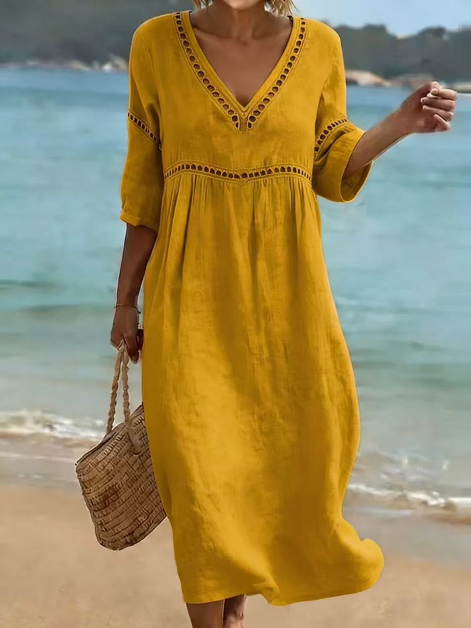 Elinor V neck midi dress – image 8