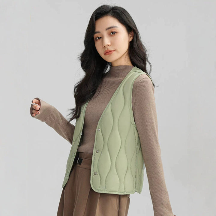 Ancilla long wave quilted gilet – image 5