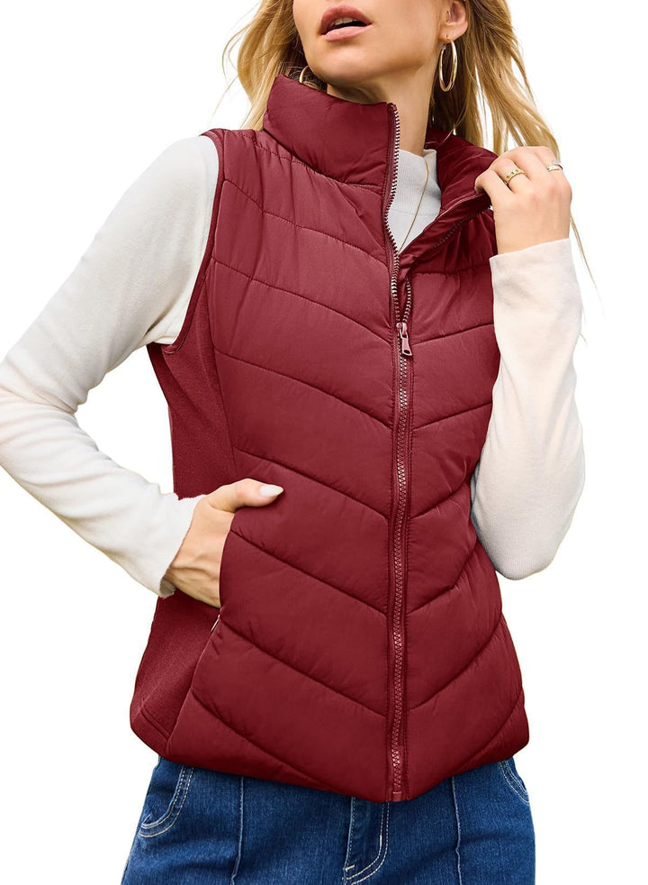 Liesl high collar quilted gilet – image 9