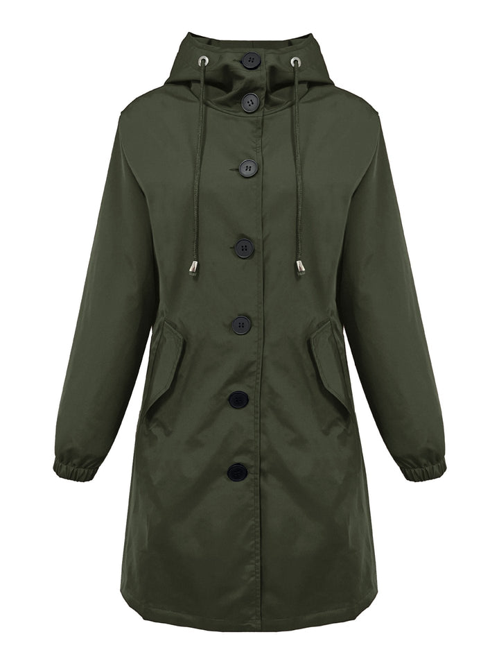 Keira Elegant Lightweight Hooded Rain Parka - image 9