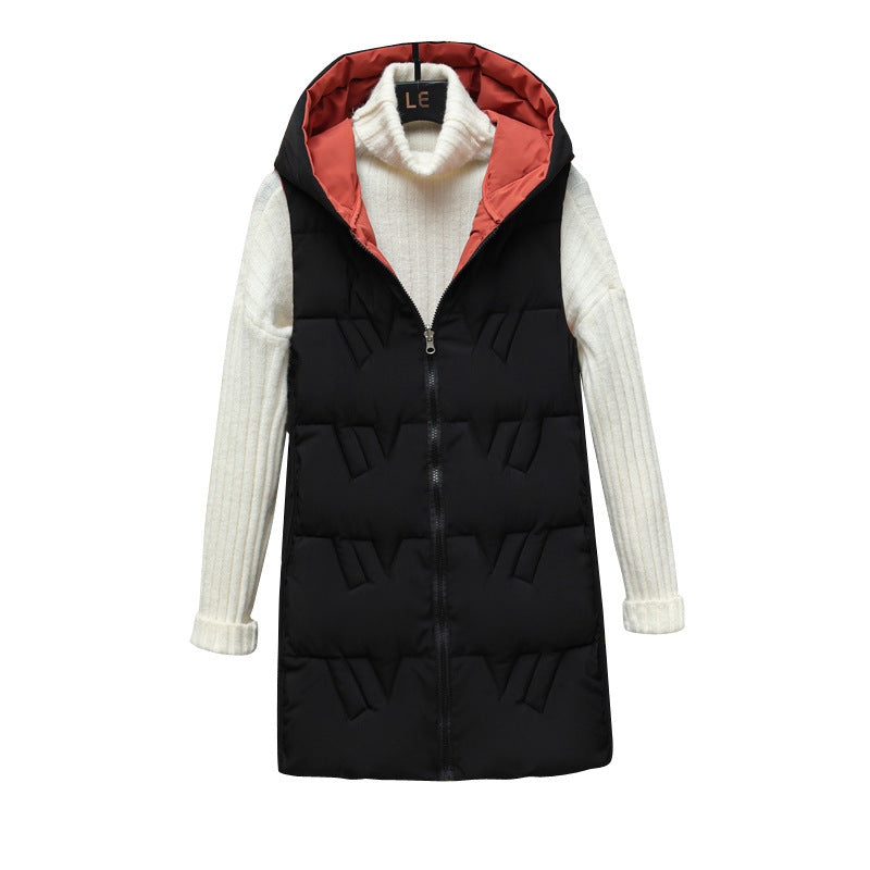 Lamorna long quilted hooded gilet with zip front – image 5