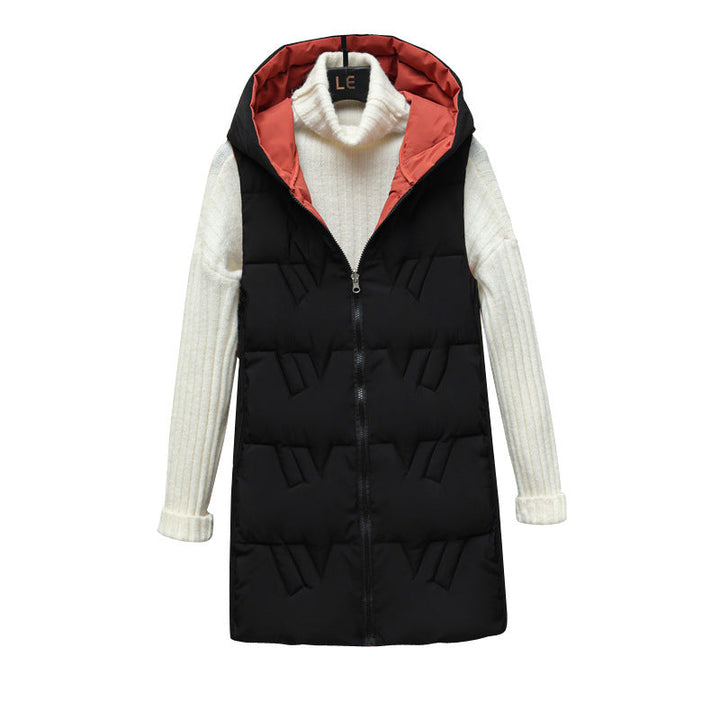 Lamorna long quilted hooded gilet with zip front – image 5