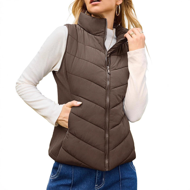 Liesl high collar quilted gilet – image 3