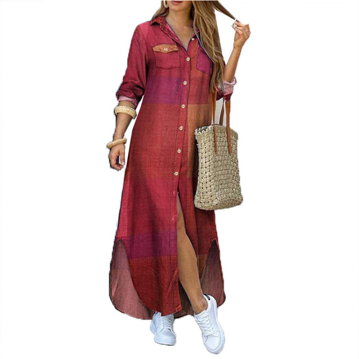 Malin floral shirt dress with side split – image 6